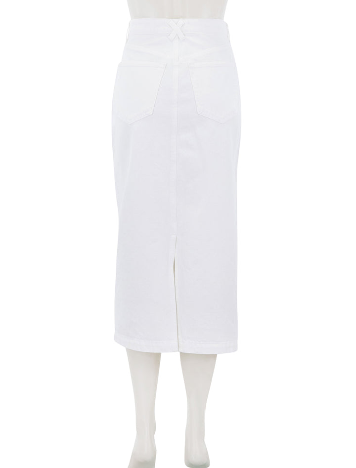 back view of ruby denim skirt in sea salt