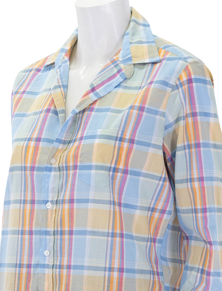 eileen in blue and orange plaid