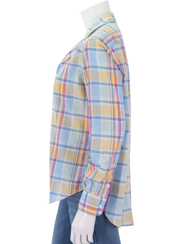 eileen in blue and orange plaid