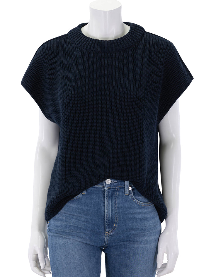 front view of montecito vest in marine