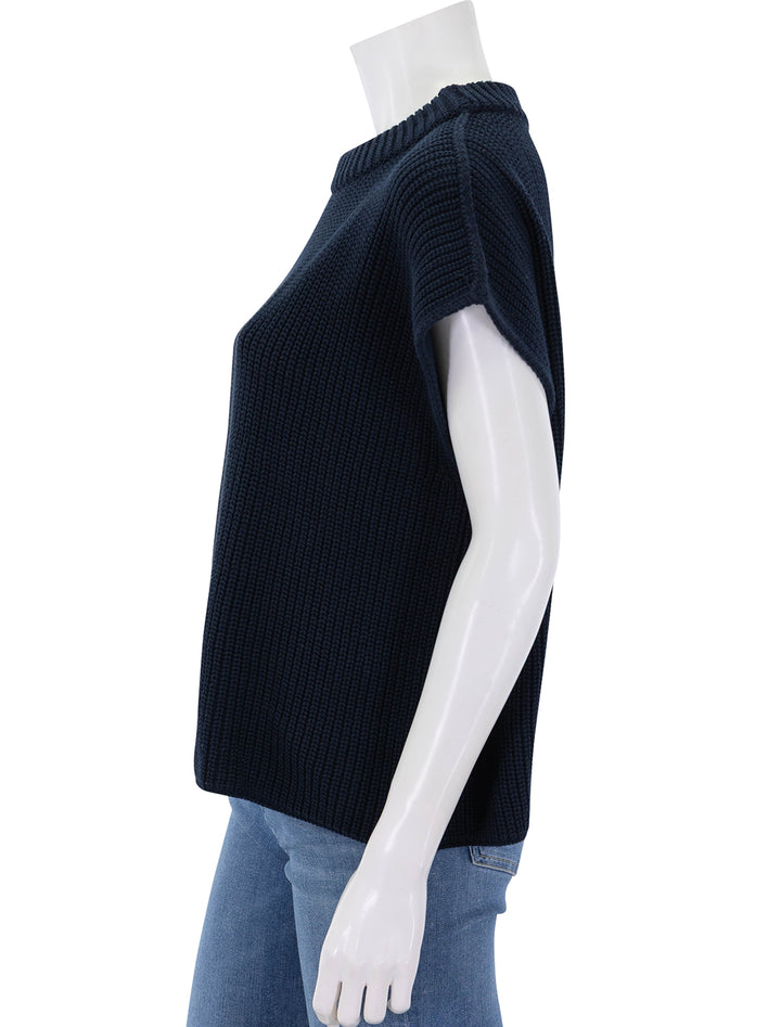 side view of montecito vest in marine