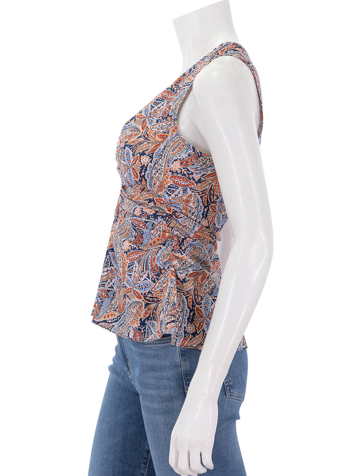 aiden top in navy multi print