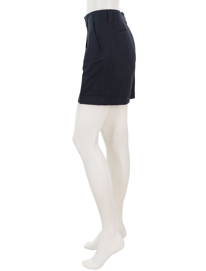 soho short in black linen and cotton blend
