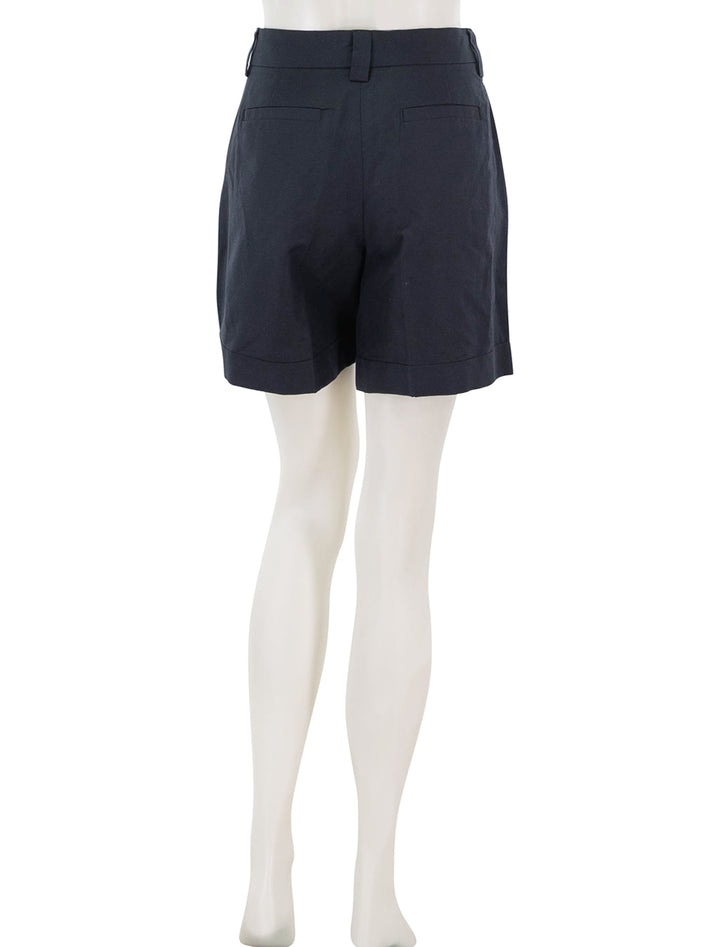 soho short in black linen and cotton blend