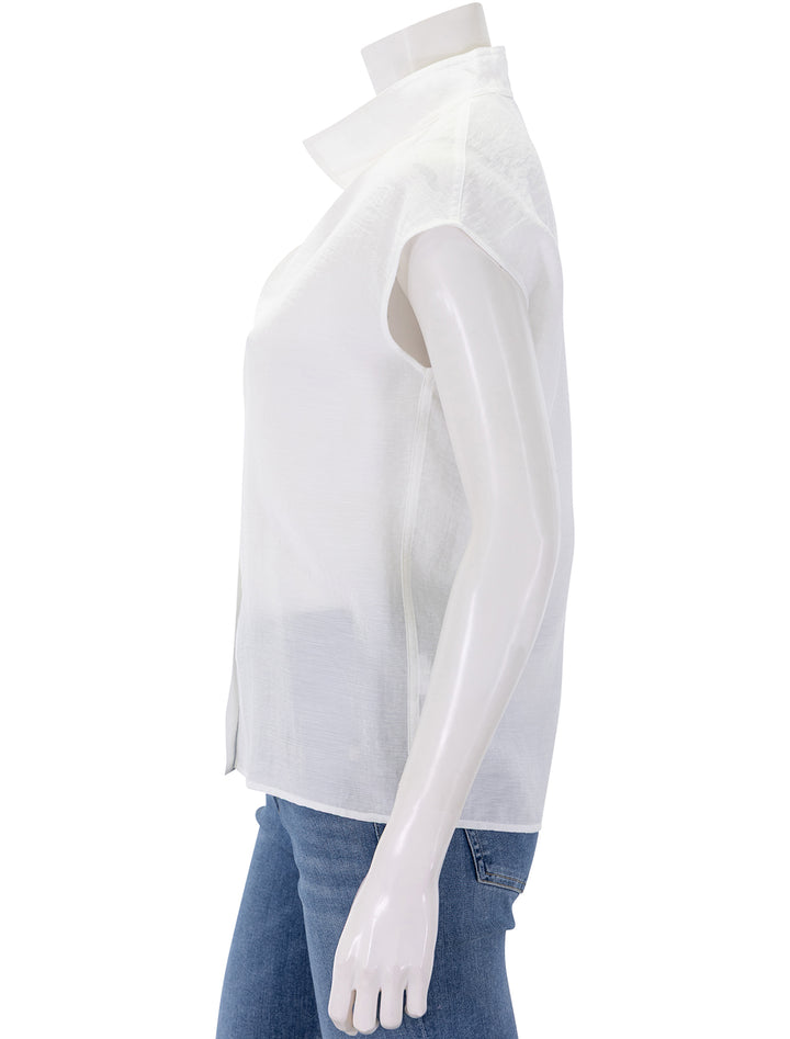 cap sleeve blouse in off white