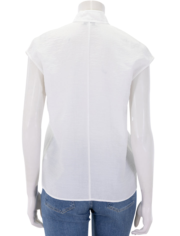 cap sleeve blouse in off white