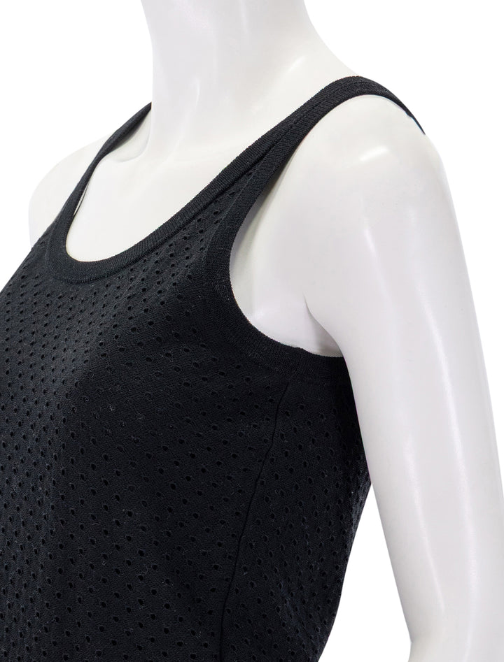 double layer mesh cami in black