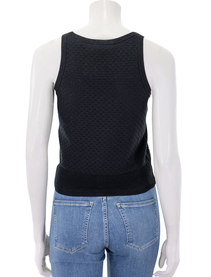 double layer mesh cami in black