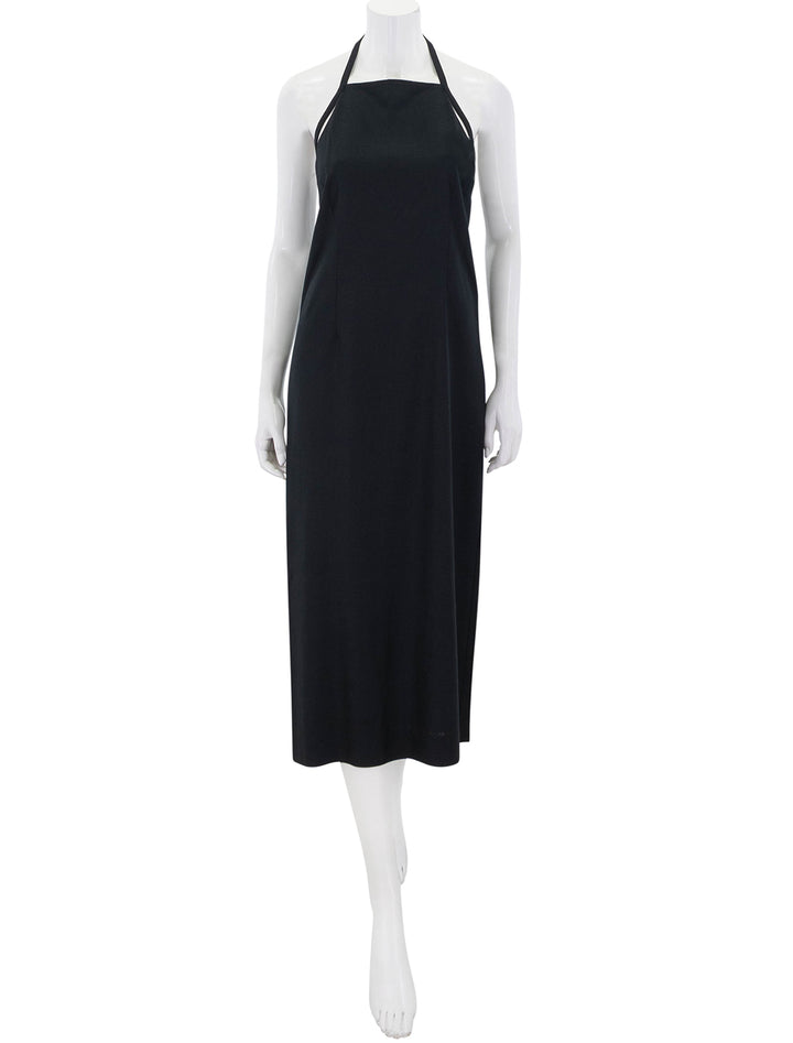 apron halter dress in black