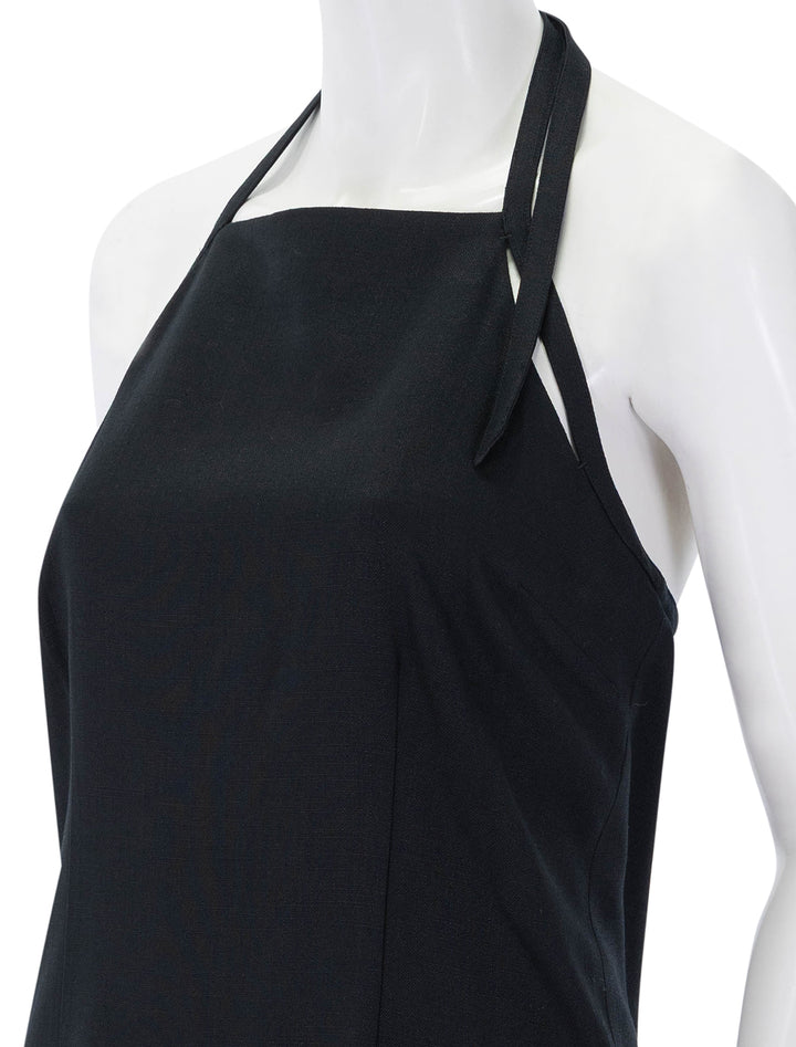 apron halter dress in black