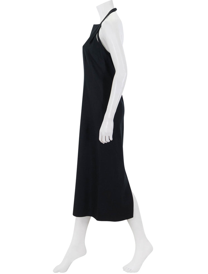 apron halter dress in black