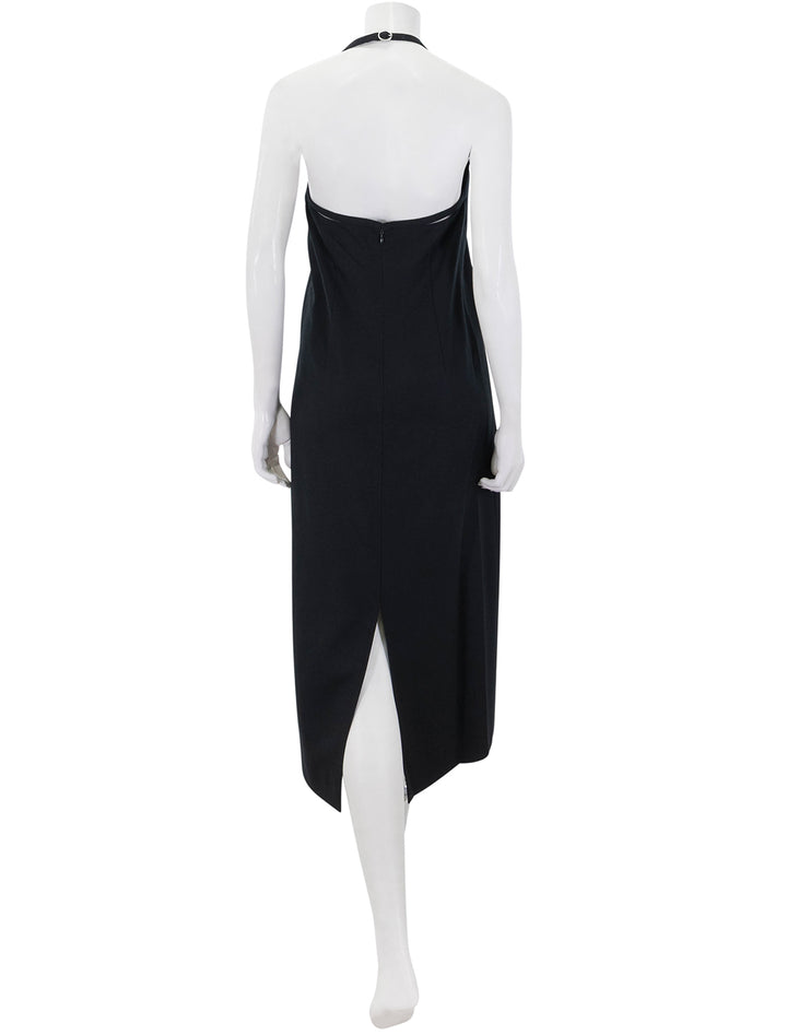 apron halter dress in black