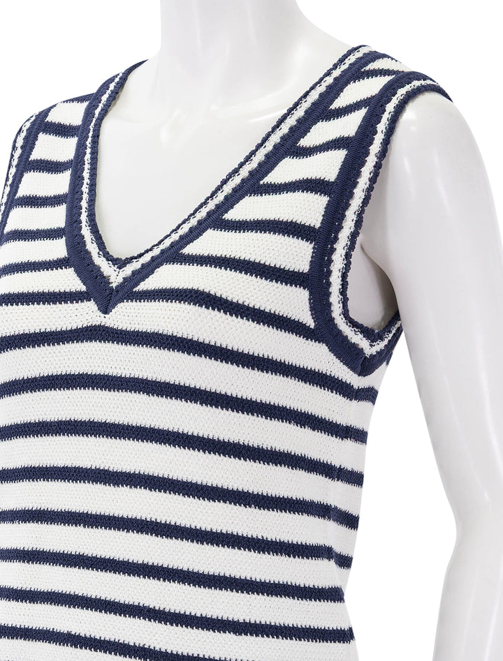 meghan ivory and black stripe vest