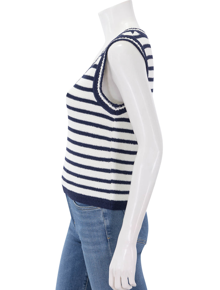 meghan ivory and black stripe vest