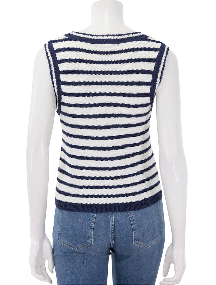 meghan ivory and black stripe vest