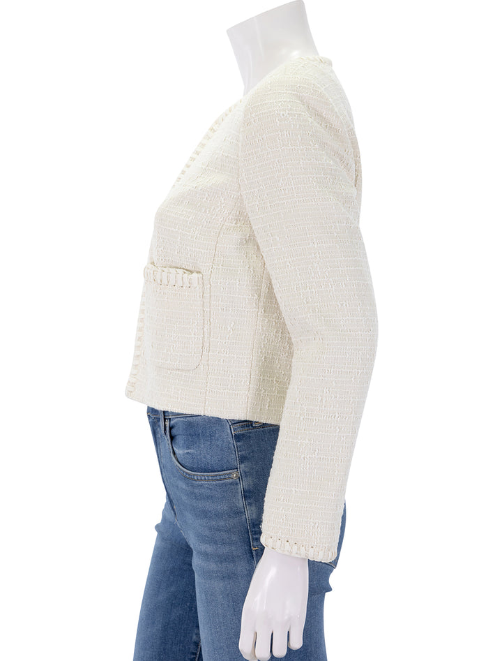 cheyenne tweed jacket in white