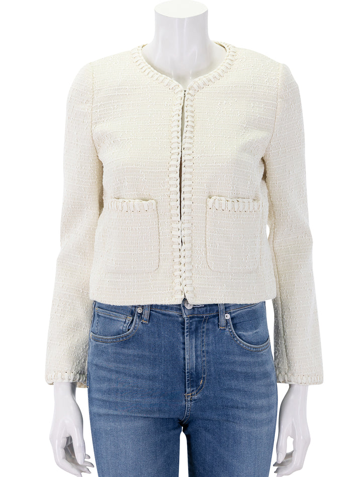 cheyenne tweed jacket in white