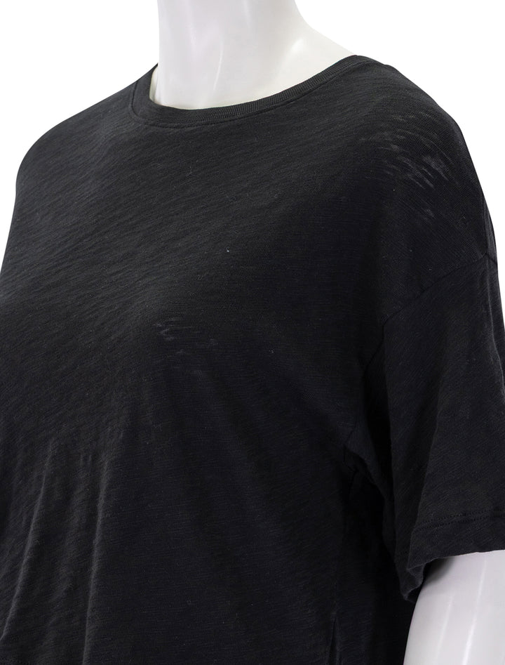 slub jersey crew neck tee in black