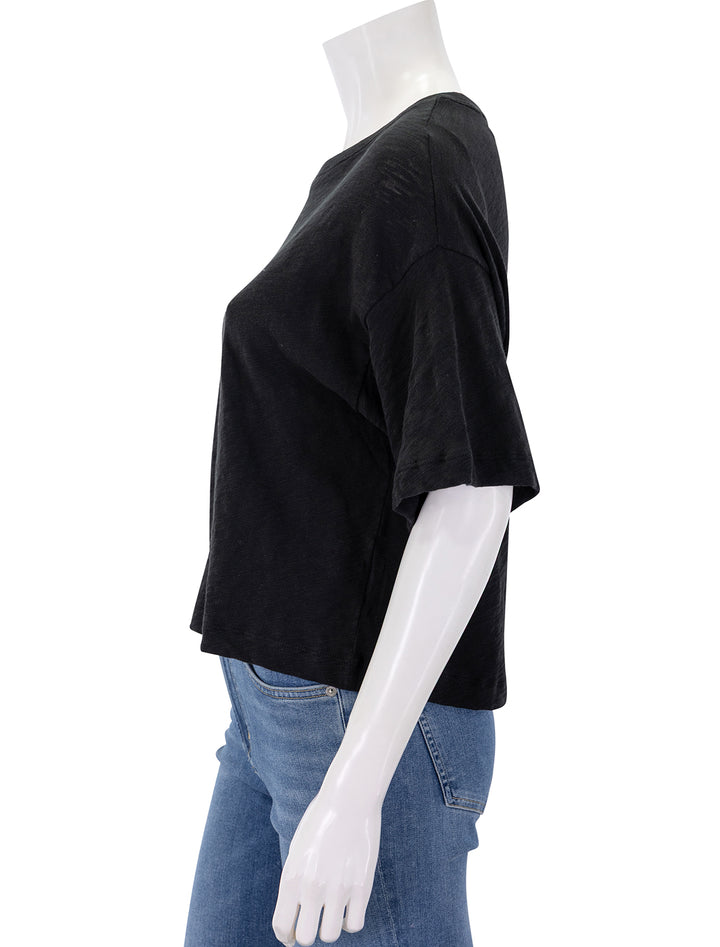 slub jersey crew neck tee in black