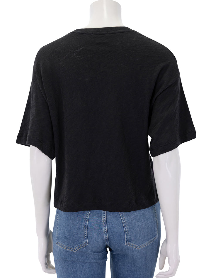 slub jersey crew neck tee in black