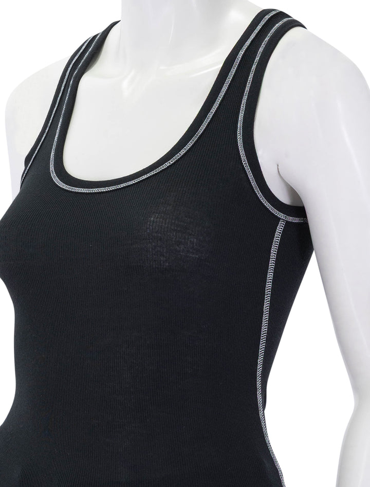 modal rib boy tank in black
