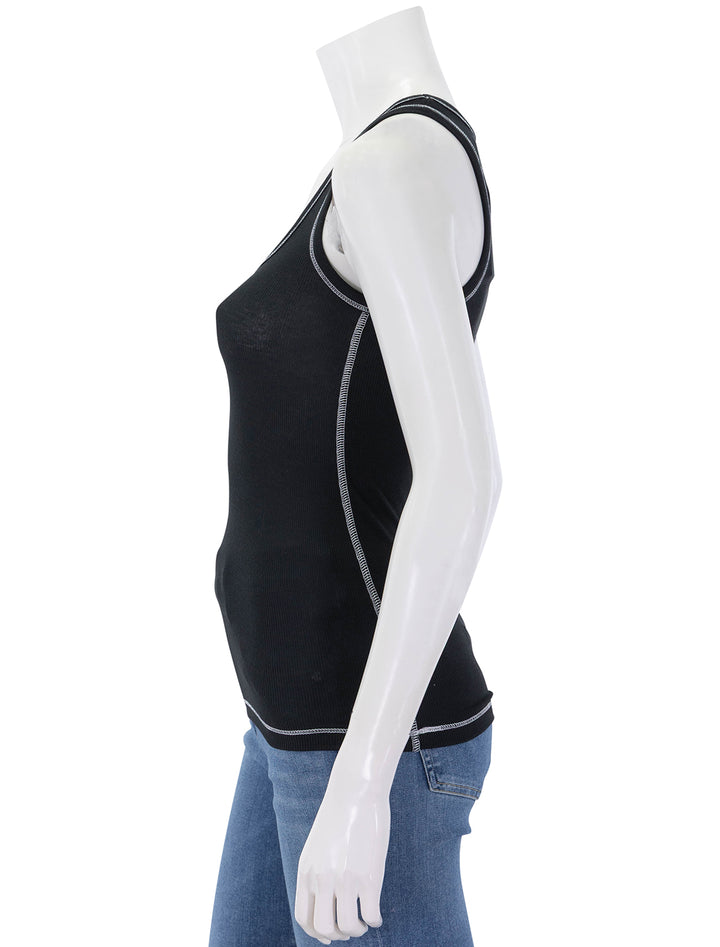 modal rib boy tank in black