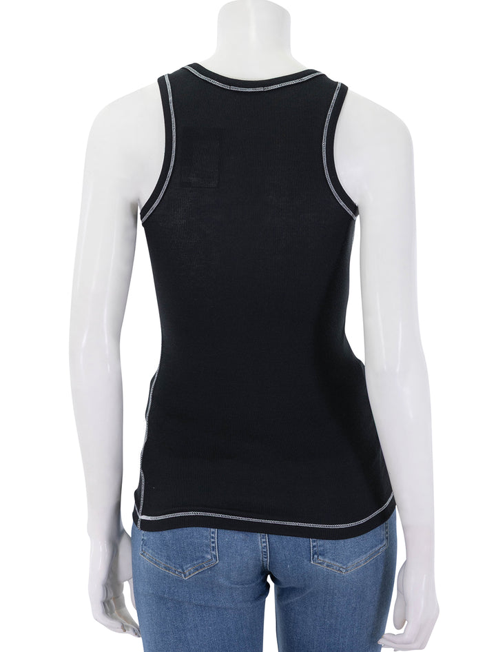 modal rib boy tank in black
