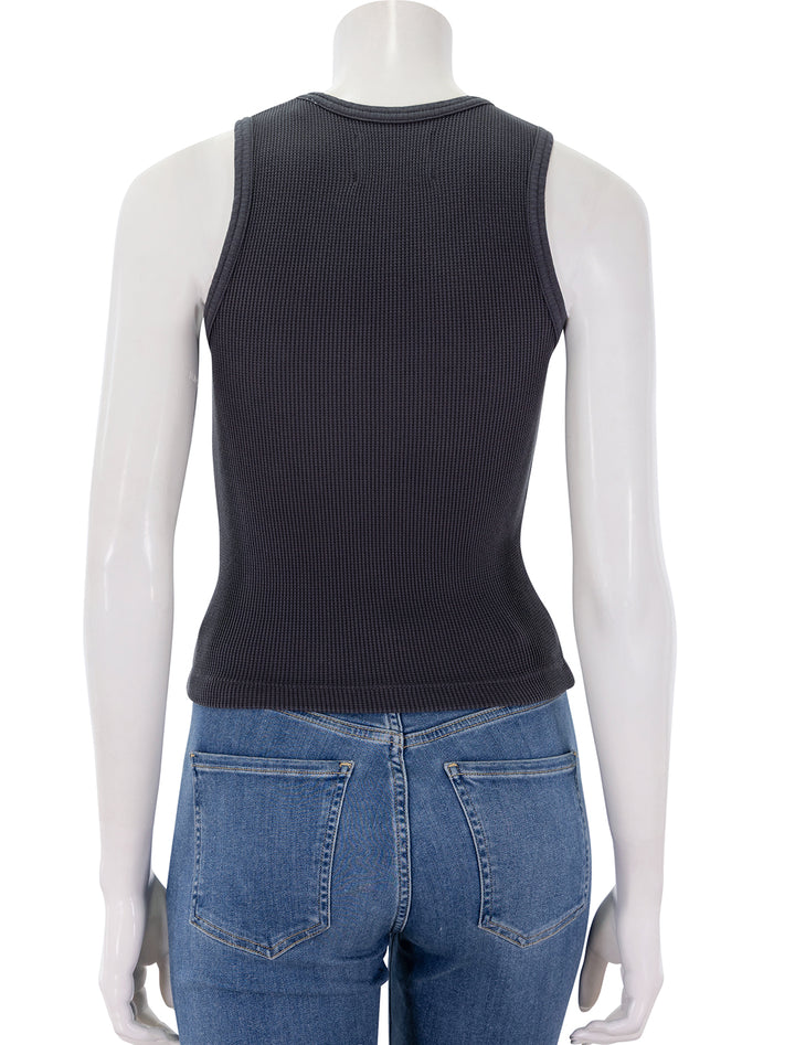 inez waffle tank in charcoal