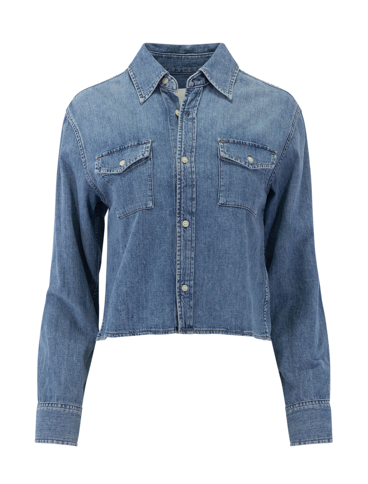 baby shay cropped shirt in carolina blue