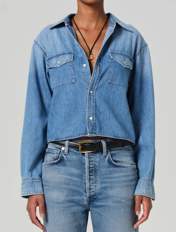 baby shay cropped shirt in carolina blue