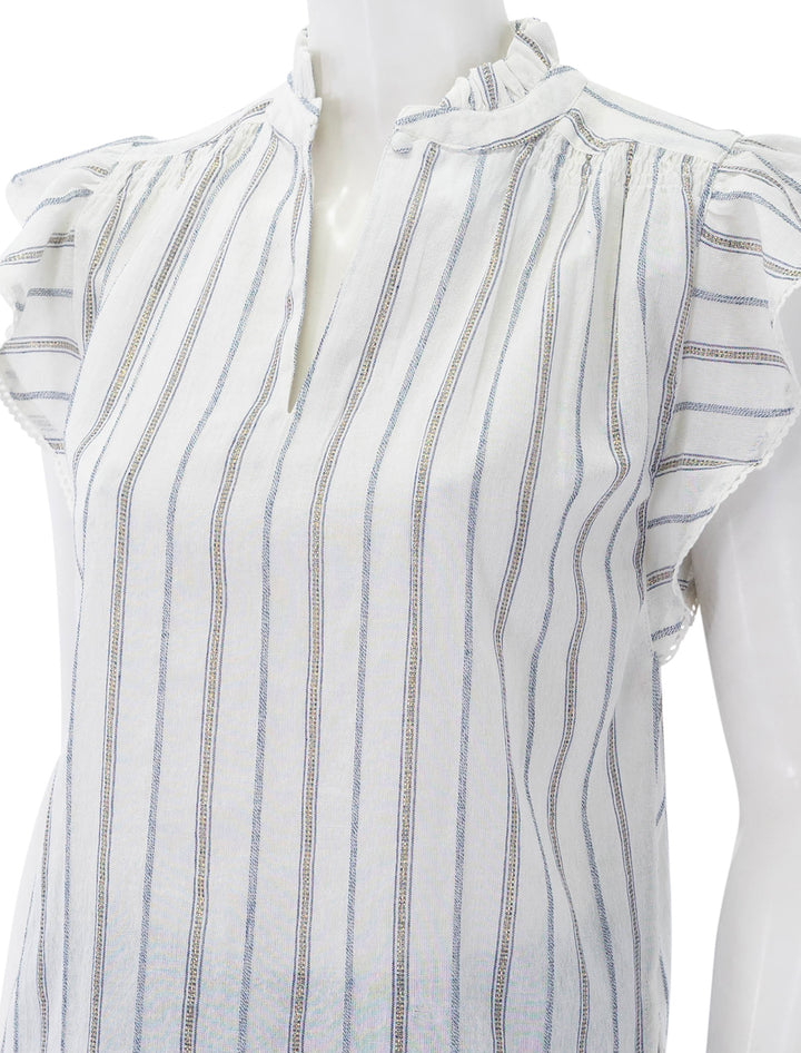 alma top in ecru stripe