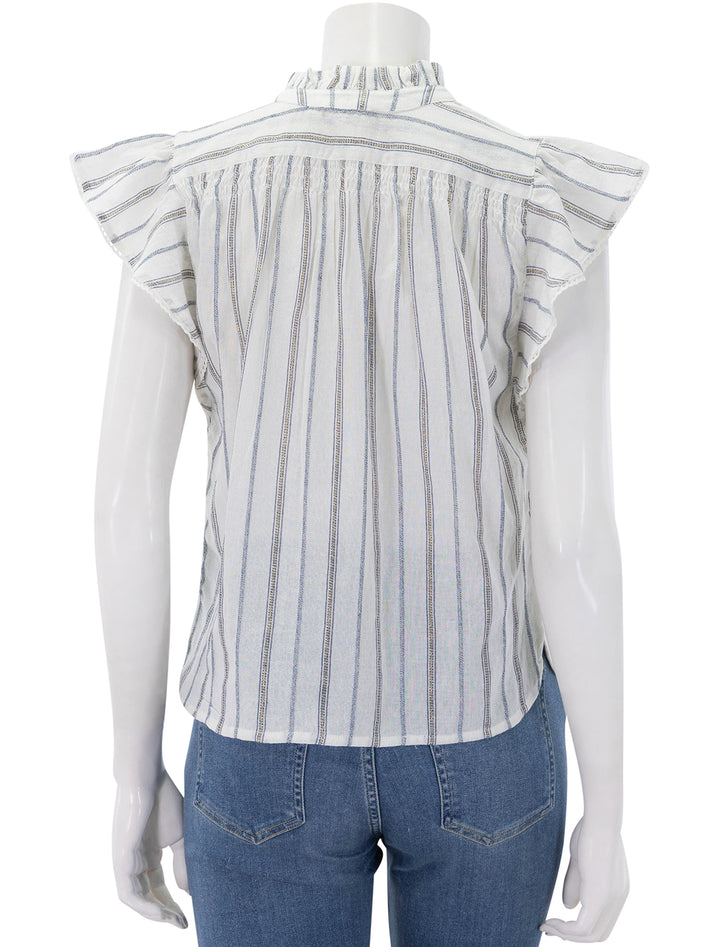 alma top in ecru stripe