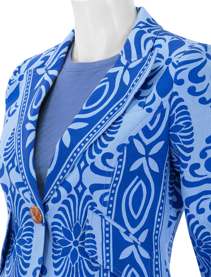one button blazer in bali blue