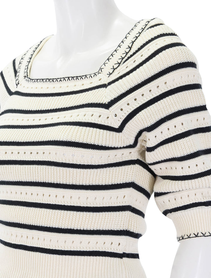 patrici knit top in cream and black stripe