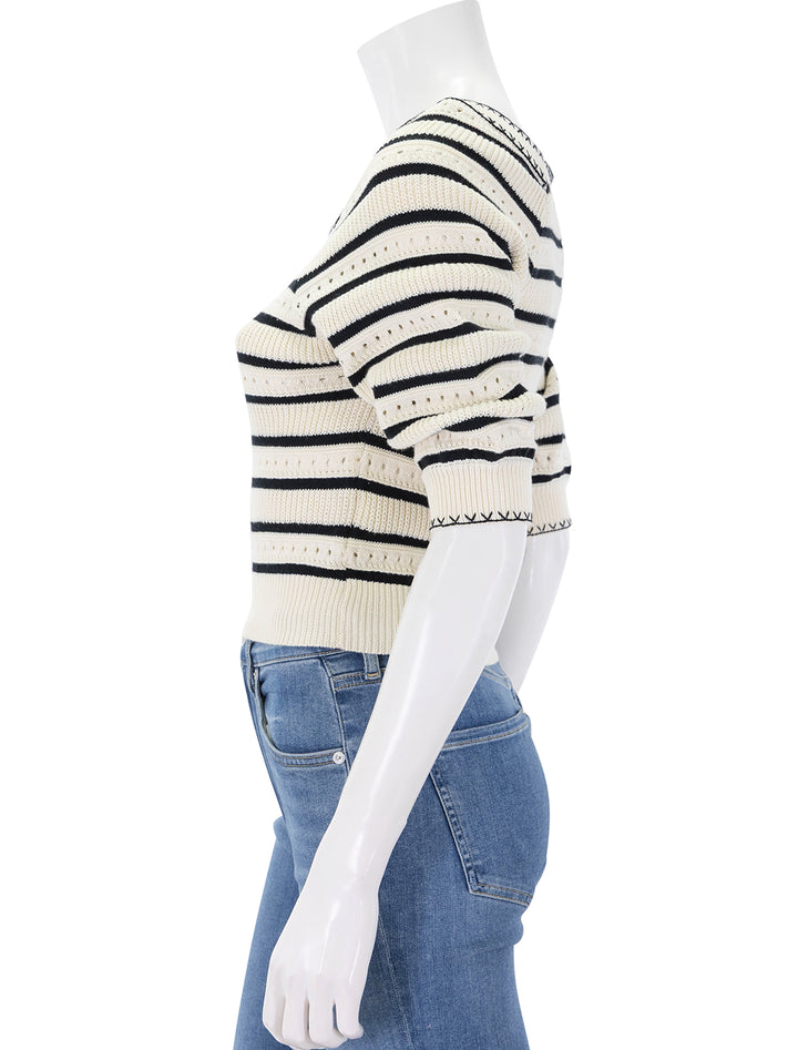 patrici knit top in cream and black stripe