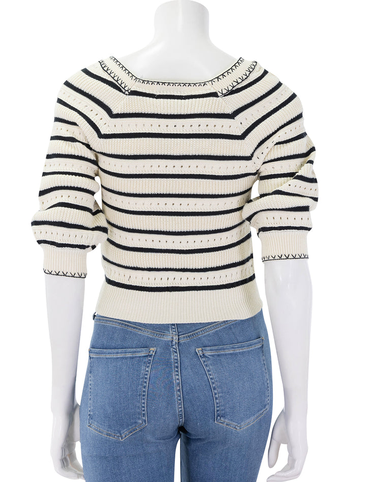 patrici knit top in cream and black stripe