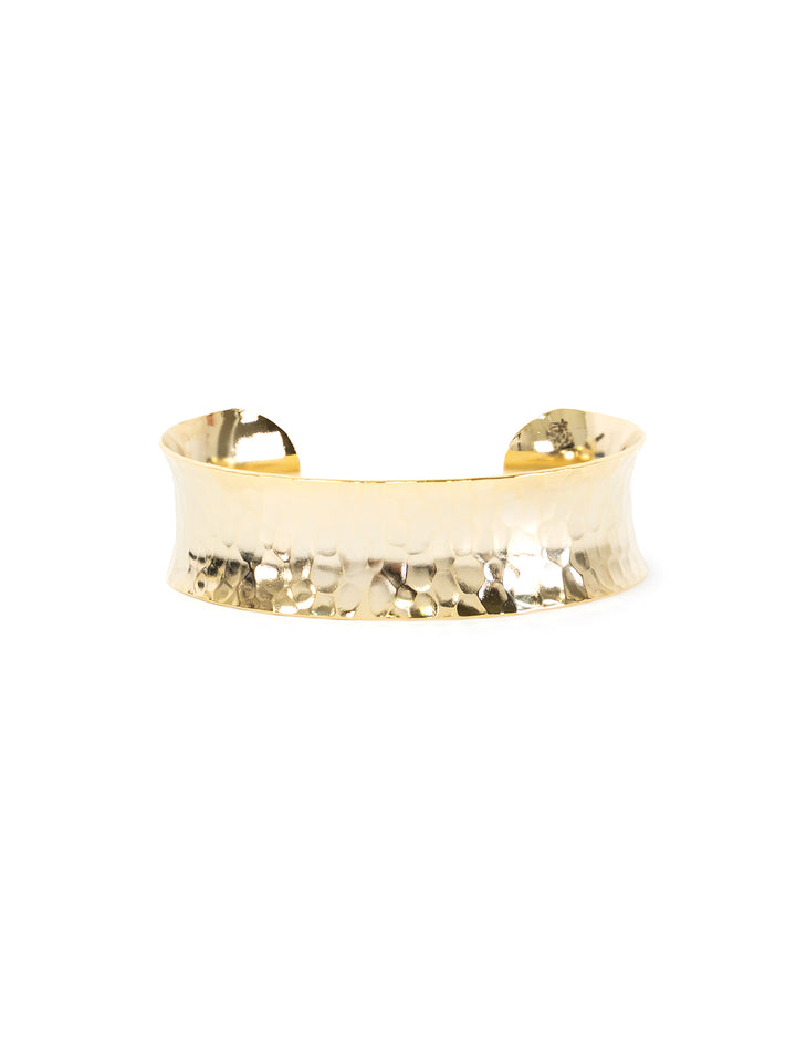 hammered gold concave cuff