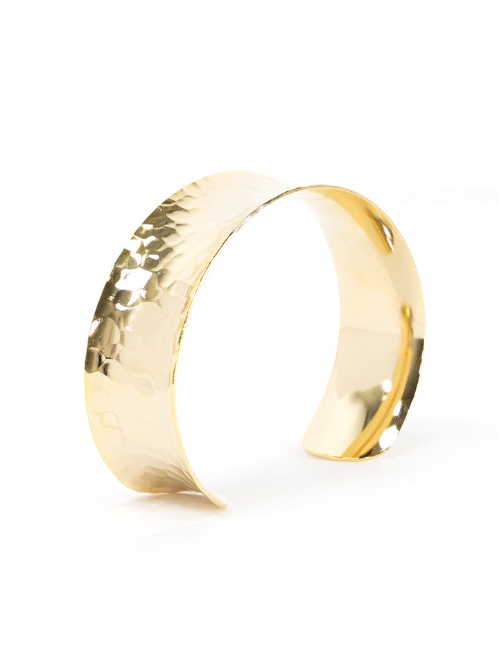 hammered gold concave cuff