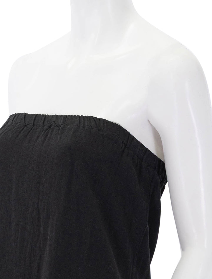 linen column maxi dress in black
