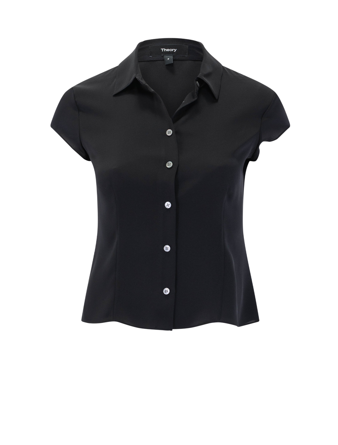 cap sleeve blouse in black