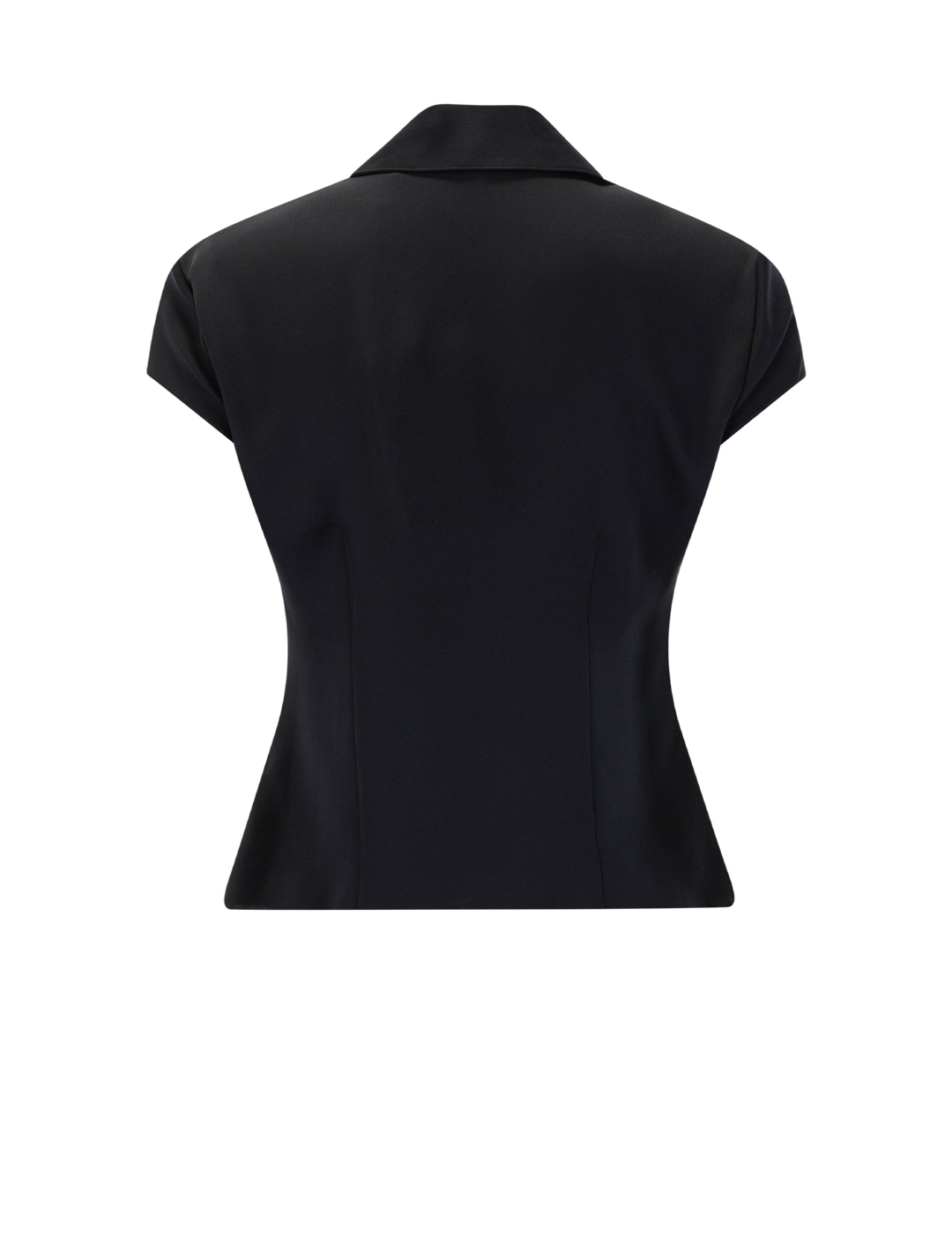 cap sleeve blouse in black