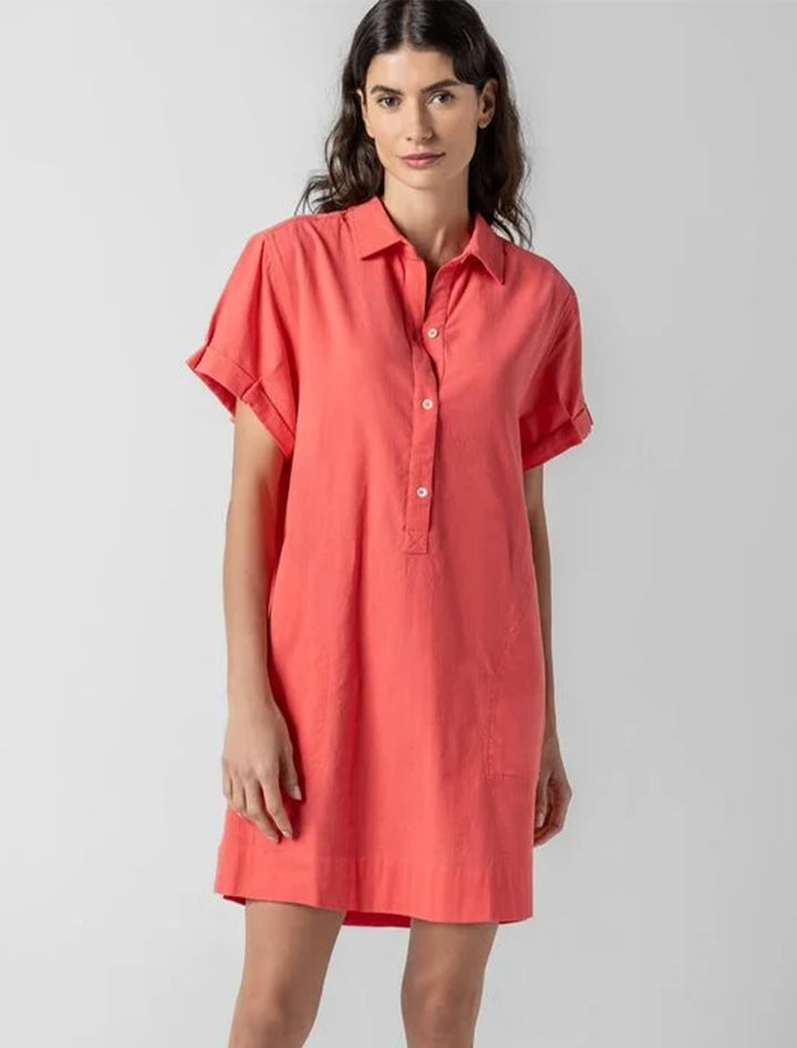half placket shirt dress in reef