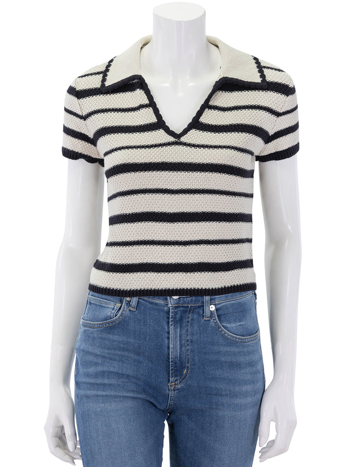 brayden sweater in black and natural stripe