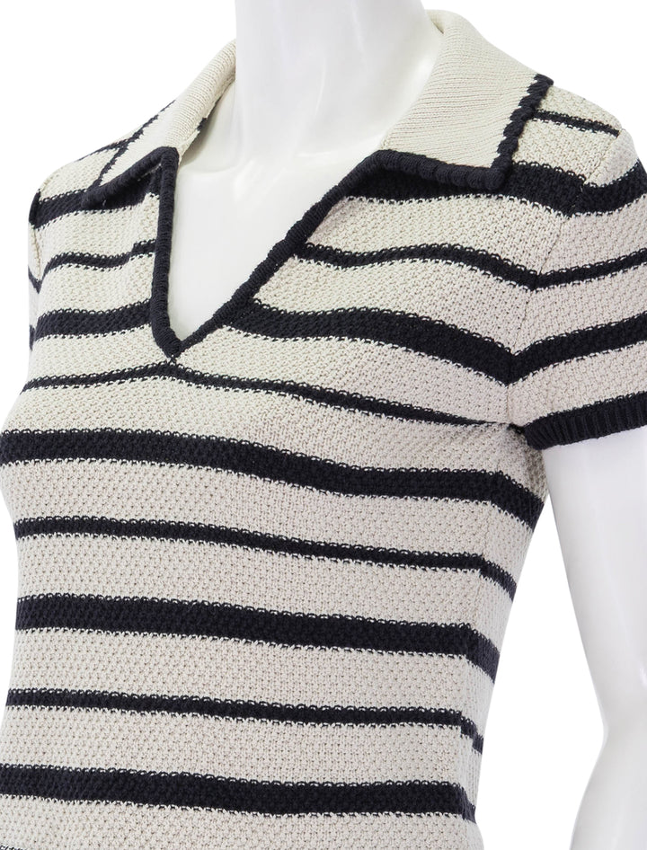 brayden sweater in black and natural stripe