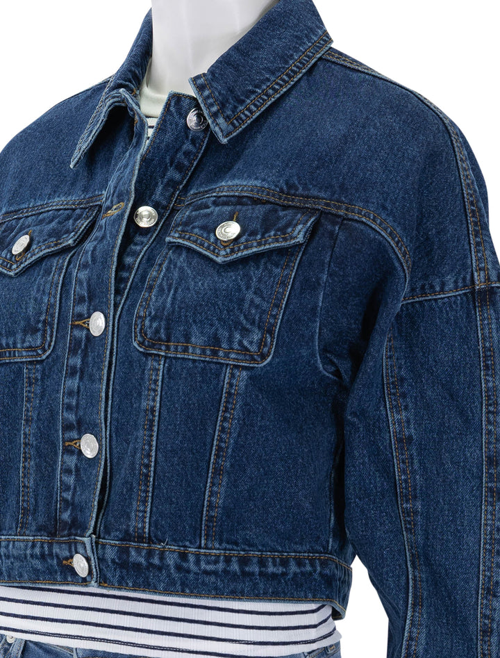 close up view of brixton jacket in denver wash