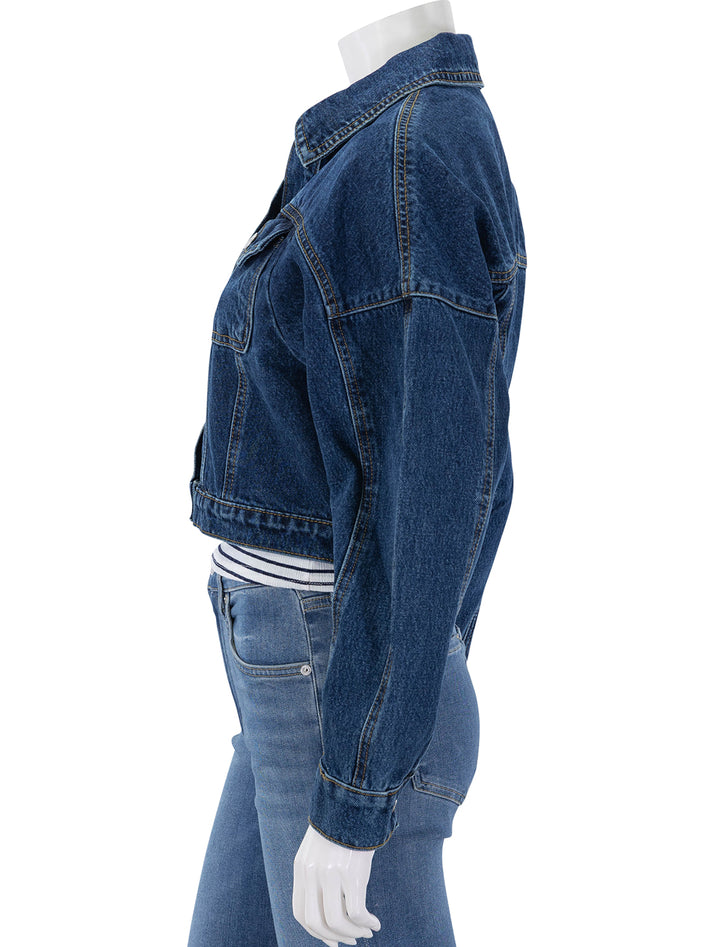 side view of brixton jacket in denver wash