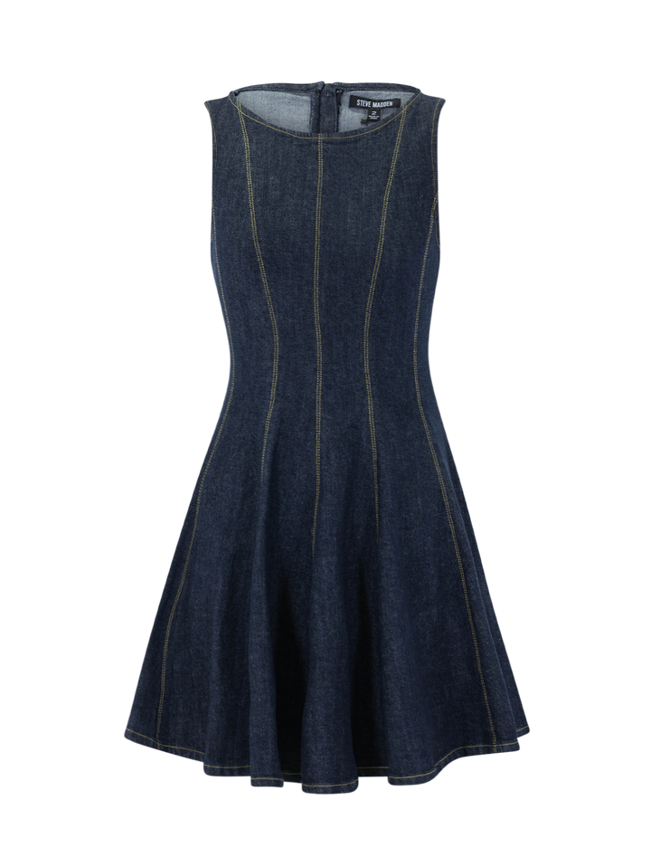 nili dress in washed denim