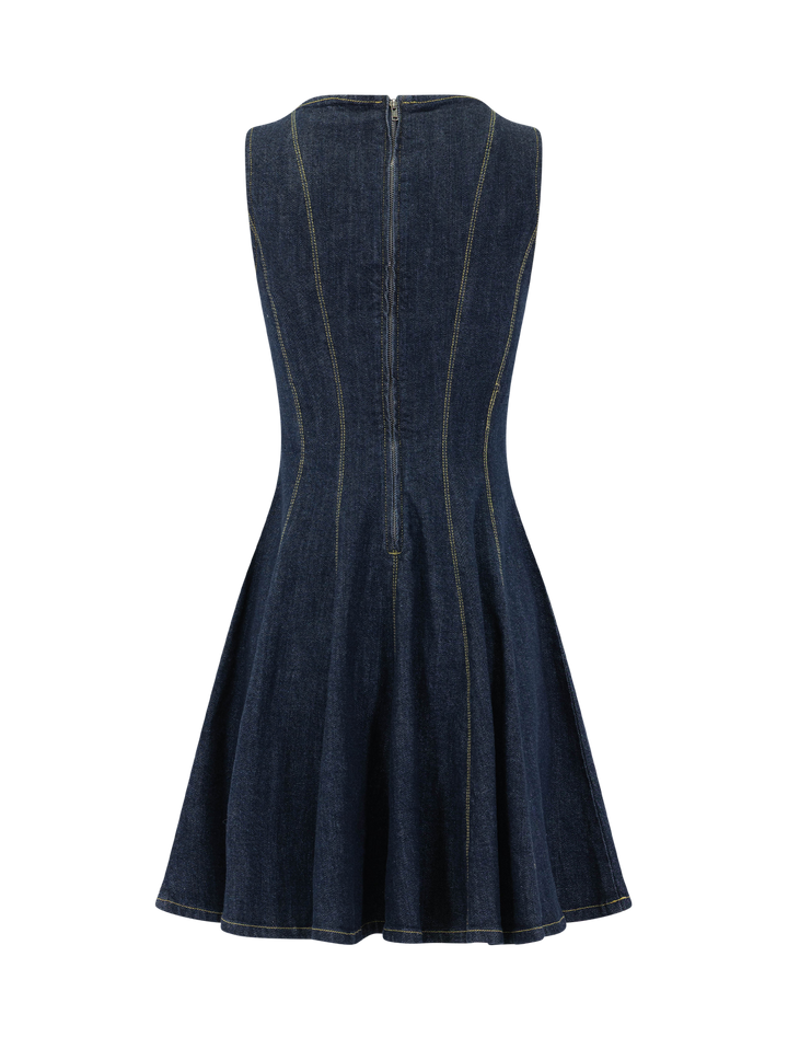 nili dress in washed denim