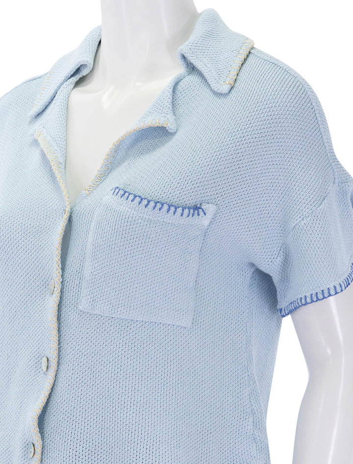 mesh camp shirt in chambray blue