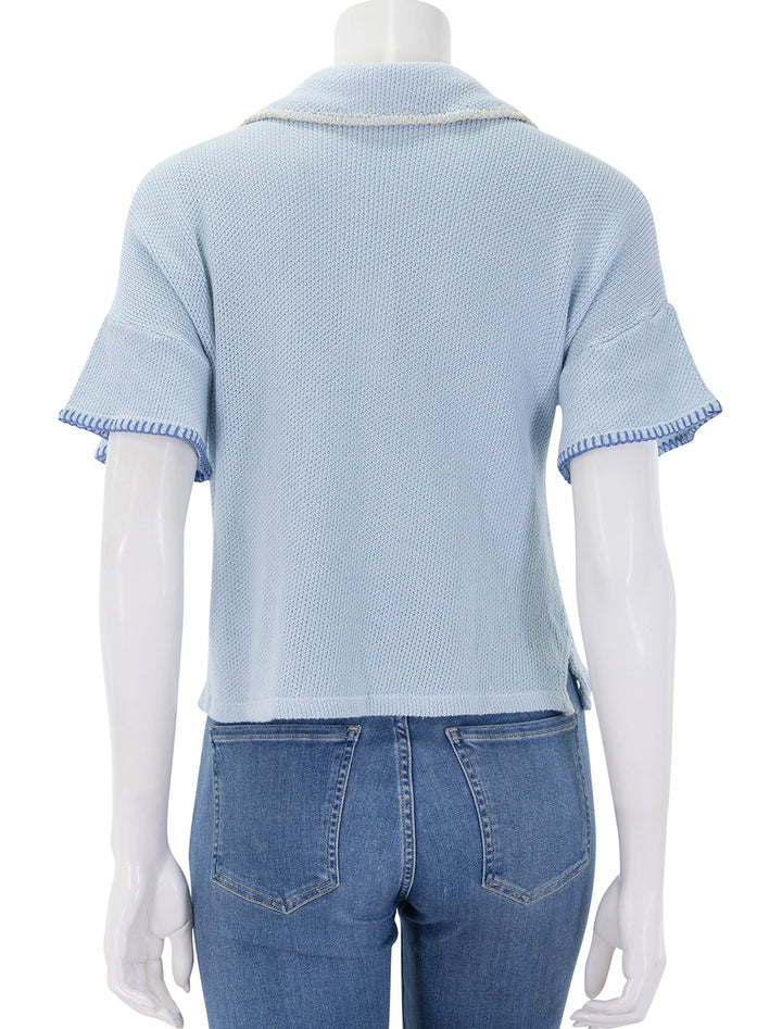 mesh camp shirt in chambray blue